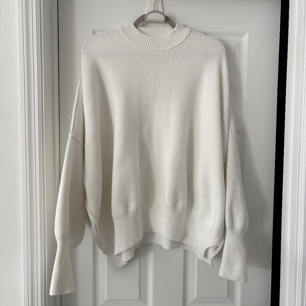 Free People Easy Street Tunic Sweater in White Small